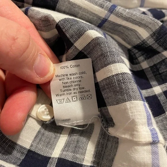 J Crew Sz S‎ 100% Cotton Plaid Preppy Work Casual Lagenlook Academia 90s Grunge - Picture 11 of 11